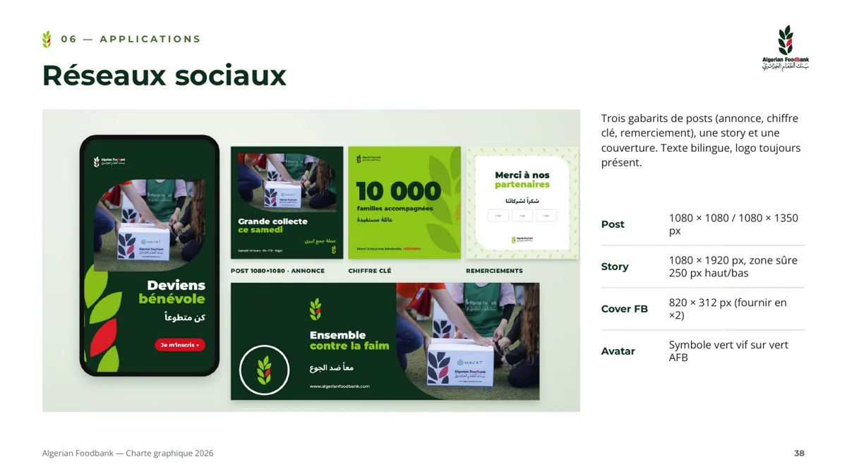 Algerian Food Bank · Réseaux sociaux