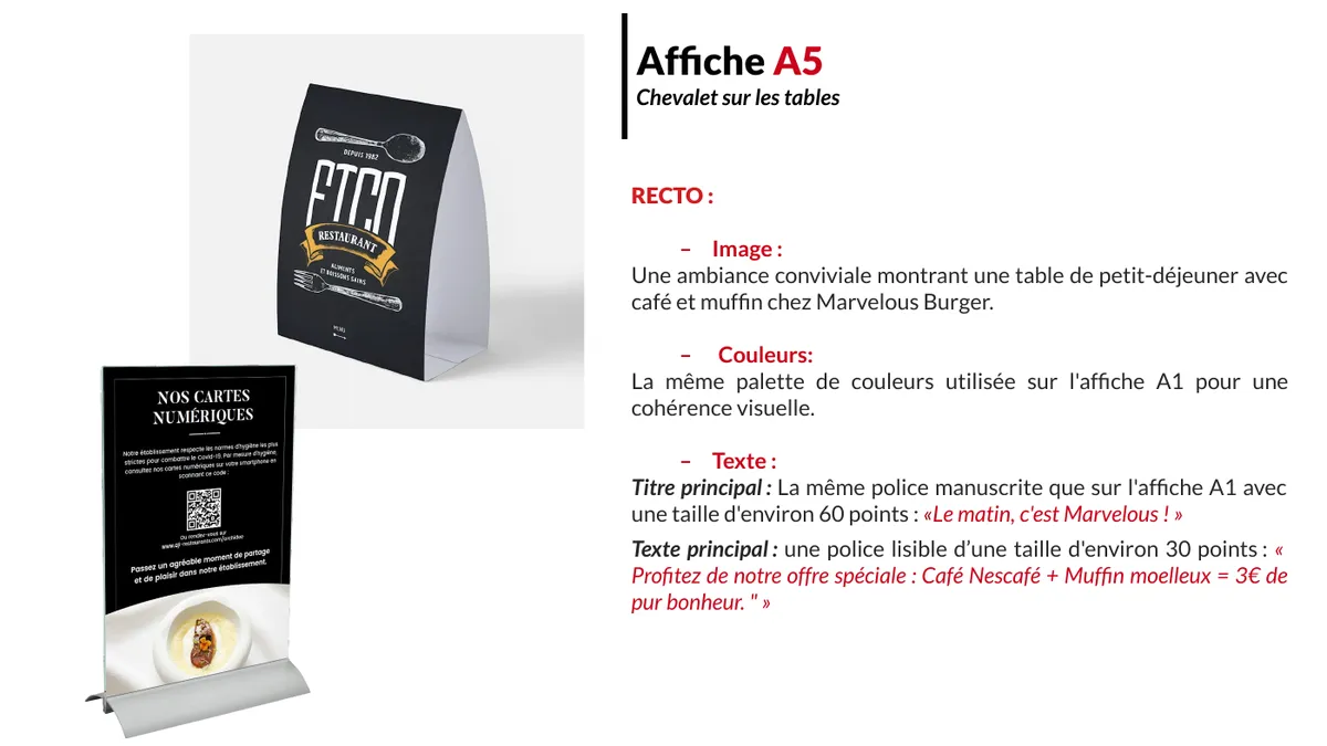 Brief créatif PLV · Nescafé · Chevalet de table A5