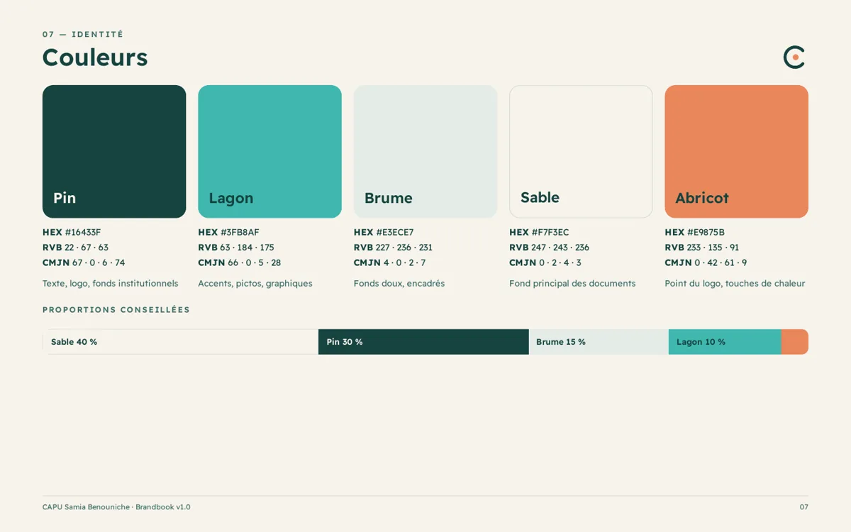 CAPU · charte graphique · Couleurs