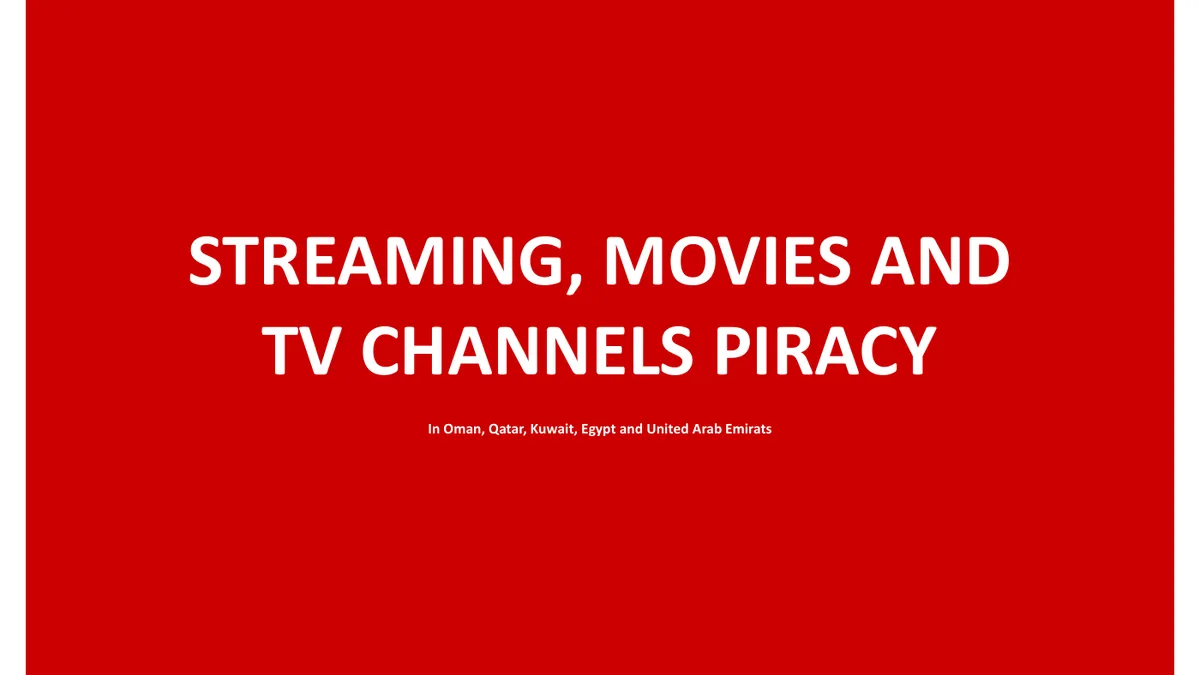 Freelance · 70+ études · Piratage streaming · Moyen-Orient